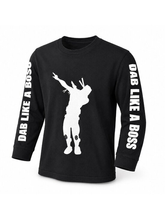 Urban Heritage Other - Urban Heritage Dab Like A Boss Graphic Shirt Boys S 7-8 Black Long Sleeve Youth